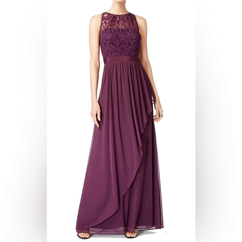 Adrianna Papell Evening Bridesmaid Gown Purple, Plum, Amethyst, Dark Violet